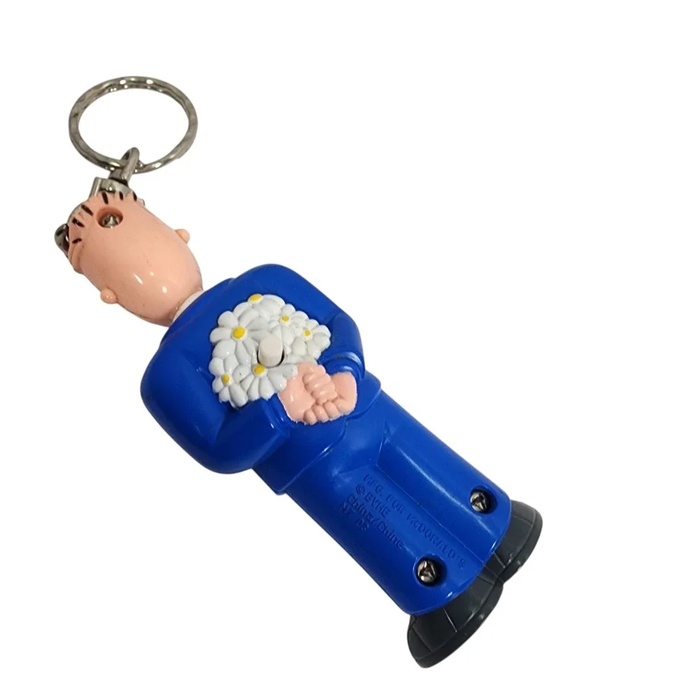 Nickelodeon Doug Business Suit Keychain Vtg‎ 1990s McDonalds Blue Toy Bouquet